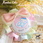 再販×2✩選べるマーク✩マタニティ ロゼット❁レインボーカラー✩ピンク【45】