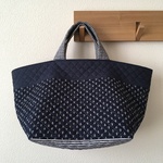 『ｂ様ご予約品』キルティングdeトートバッグ-C25 ＃023【イカリ柄NV】