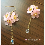 【再販】🌸揺れる♫桜と雨粒ピアス/イヤリング🌸