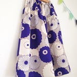 ＊和モダンダリア柄 綿麻ティアードスカート(blue purple)＊