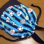 入園入学進級　持ち手付きサッカーボール柄の体操服袋　男の子 