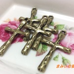 shadow cross 十字架　チャーム　金古美　5個セット