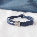 【kee様専用】Pewter Bracelet（Square×Navy）