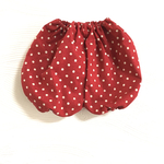 赤 綿麻ドット かぼちゃパンツ