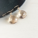 k14gf　宝石質AAA＊贅沢シャンパンクォーツのシンプルピアス