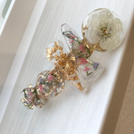 【春限定】鉱石風 お花のバレッタ spring