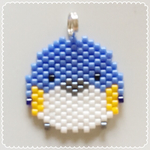 [再販2]🔵丸いルリビタキ ビーズストラップ