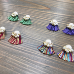 フリンジ コットンパール ピアス/イヤリング