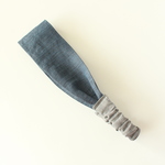 シンプルな麻のスリムヘアバンド（navy＆gray）