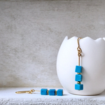 キューブターコイズピアス/イヤリング cube turquoise pierce/earring
