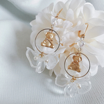 Clear bouquet Teddy♡（イヤリング/ピアス/樹脂ピアス/樹脂ノンホールピアス）