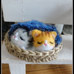 ＊お昼寝ねこちゃん　かご入り　２匹＊