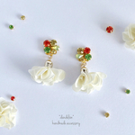 再3* 南国フルーツカラービジューフリルタッセルピアス/イヤリング