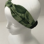 moss greenのハワイアンのリボンターバン