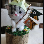 ＊端午の節句　ねこちゃん×鯉のぼり　切り株＊