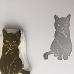 【消しゴムはんこ】黒猫(再販)  【手彫り】