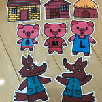 3びきのこぶた ペープサート