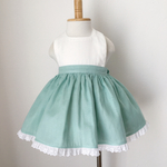 天使のドレスエプロン 2tone-mint/Babysize