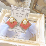 *˚.·˖*·⑅シフォンキャッチ×刺繍ピアス