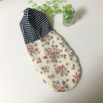 犬服SS  フラワー×ギンガムチェック フーディー タンクトップ