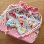 ★お弁当袋＊カップケーキが可愛い☆アイスブルー★