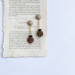 wood×classical beads earring
