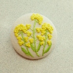 送料無料 菜の花 刺繍ブローチ