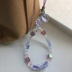 紫陽花色★フラワー&ハートストラップ(一点物)