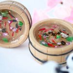 パンダ金魚　春の桶　畳付き