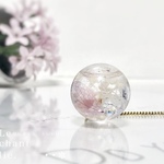 紫陽花とカスミソウのハーバリウムペンダント