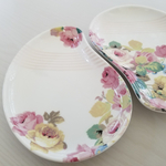 ポーセラーツ 小皿2枚セット♡使いやすいサイズの小皿にバラとストライプのオリジナル柄をあしらって♡♡♡