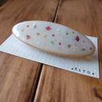 小花 オーバル バレッタ ★ ドライフラワー レジン