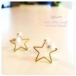 再販 星のピアス ✨ スター&パール  ピアス ノンホールピアス