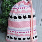 巾着袋(24cm×18cm)＊給食袋＊入園入学/通園通学【124-A】