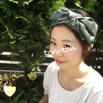 新作*+:.。Big Denimリボン ヘアターバン ヘアバンド。.:+*   ビンテージ