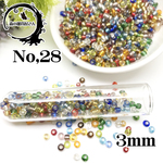 28.シルバーライン（銀引き）ミックス【3mm 30g 約1110個入り】ガラスシードビーズ インラインシルバー 封入パーツ レジン デコ マクラメ ガラスビーズ★森の雑貨屋さん★