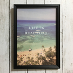 ポスター♡LIFE IS〜♡インテリア♡ビーチ♡海♡ハワイ♡パネル♡フレーム♡デザイン♡アート♡カフェ♡男前♡北欧♡ナチュラル♡海外