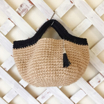 ♡送料込み♡クタ〜っと可愛い(o^^o)麻紐ミニカゴバッグ black SALE✨