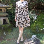 classic dress ベージュ×ブラック