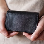 名刺＆カードケース（束）　ブラック　名入れ／ギフトラッピング可【ご注文順に生産致します】