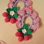 かわいい！イチゴのシュシュ（ラベンダー×ピンク）