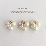 全品￥300✨春におすすめ🌸異素材パールのパステルビジューピアス