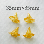 importアクリルフラワー揺れるチャーム イエロー 4個入り