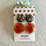べっ甲柄サークルパーツ✱カボションピアス