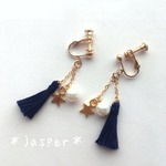  ＊jasper＊タッセル×パール×スターチャームのイヤリング《送料無料》