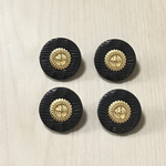 ●15㎜● ANTIQUE BLACK GOLD BUTTON CABOCHONS PARTS