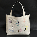 刺繍ミニトートバック 画家の集まり