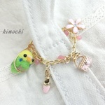 インコ◆story of the little bird◆チャーム羊毛フェルト◆セキセイインコ