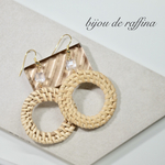 春ピアス♡クリア×ラタンの大ぶりピアス。