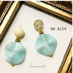 No.B159 爽やかな✩︎⡱ライトブルー×ウッドのお洒落ピアス / イヤリング